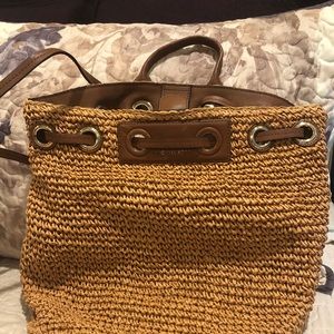 Michael Kors straw backpack